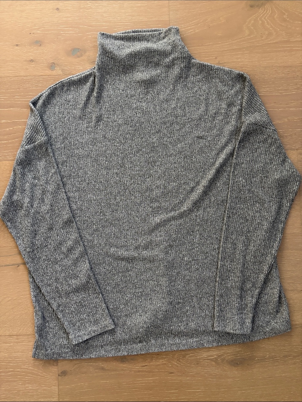 a new day Women’s Marled Gray Ribbed Lightweight Turtleneck Sweater